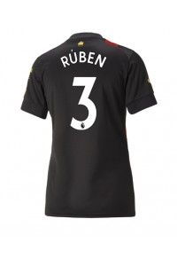 Fotbalové Dres Manchester City Ruben Dias #3 Dámské Venkovní Oblečení 2022-23 Krátký Rukáv